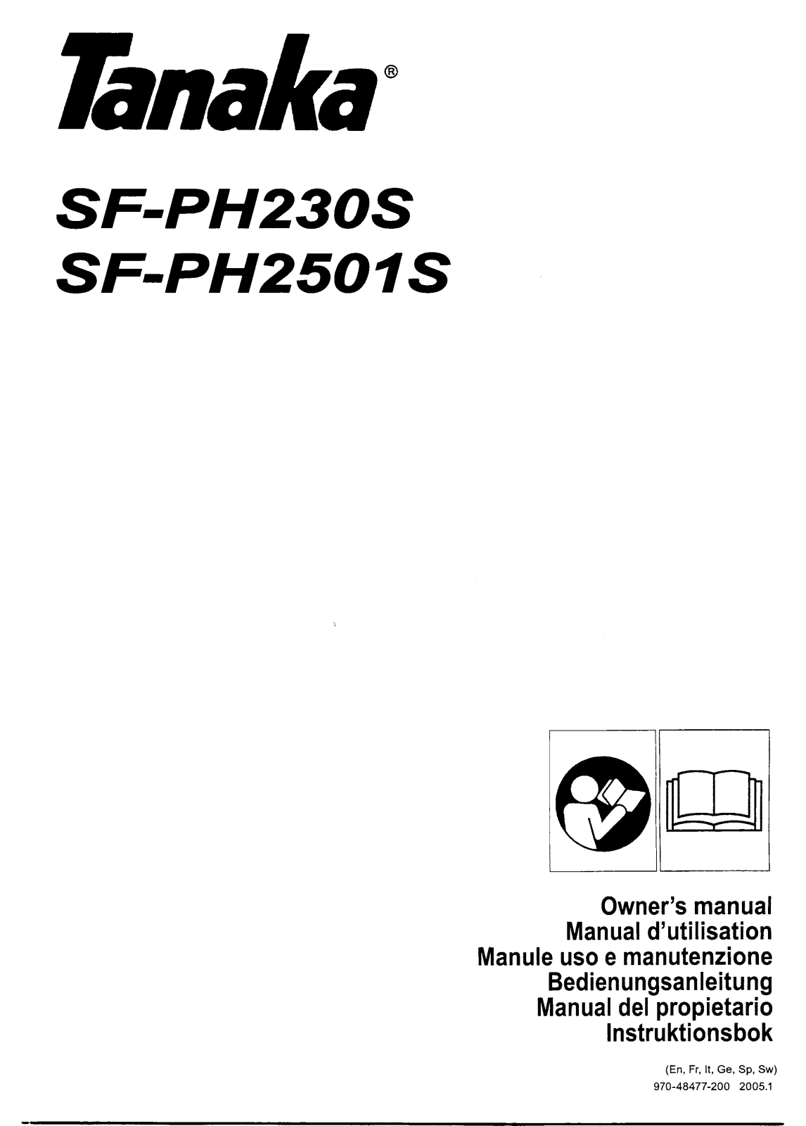 Tanaka SF-PH230S, SF-PH2501S, TBC-2501S User Manual