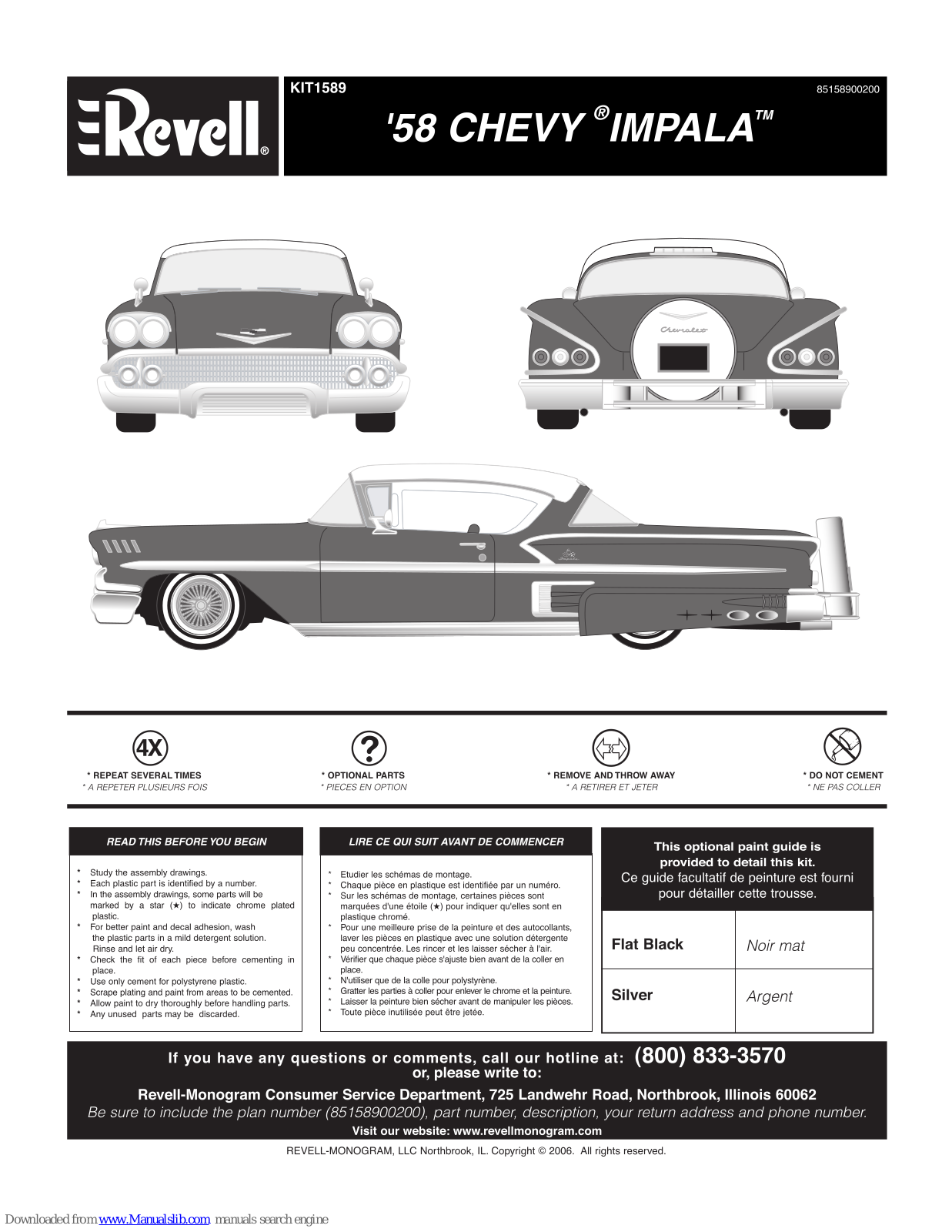 REVELL KIT 1589, 1589 Assembly Manual