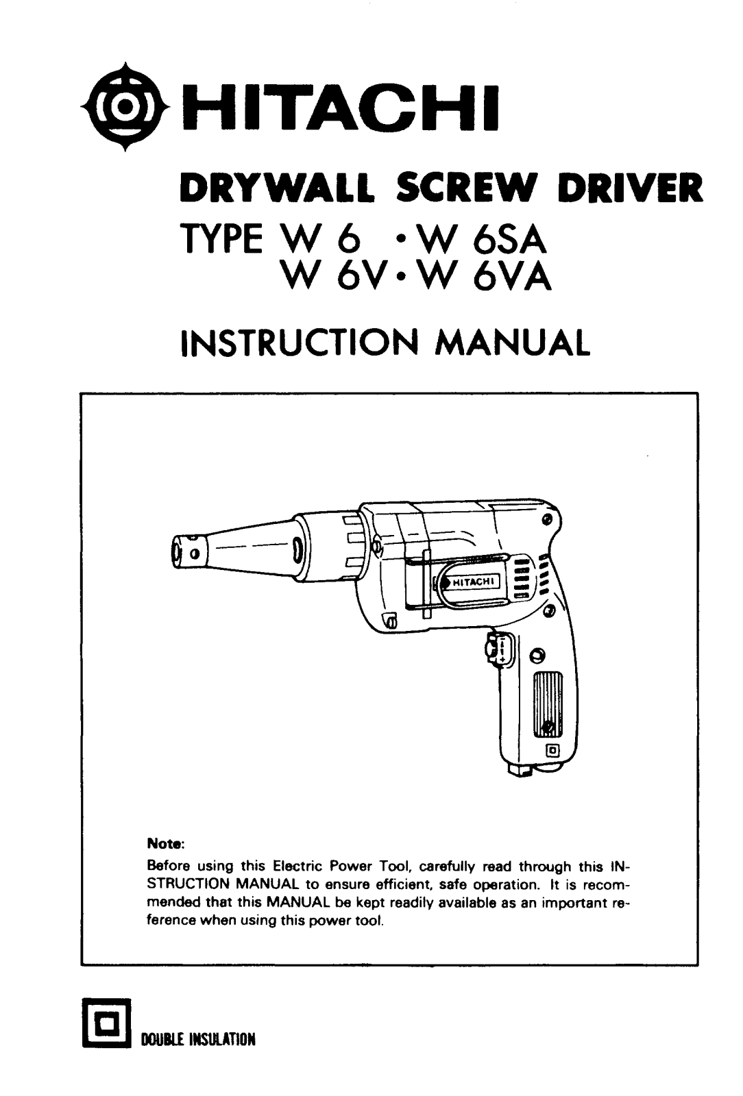 Hitachi W6SA, W6, W6V User Manual