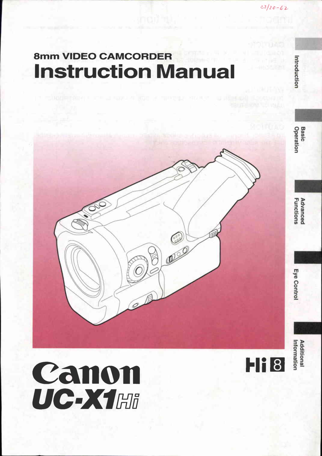 Canon UC X 1 Hi User Manual