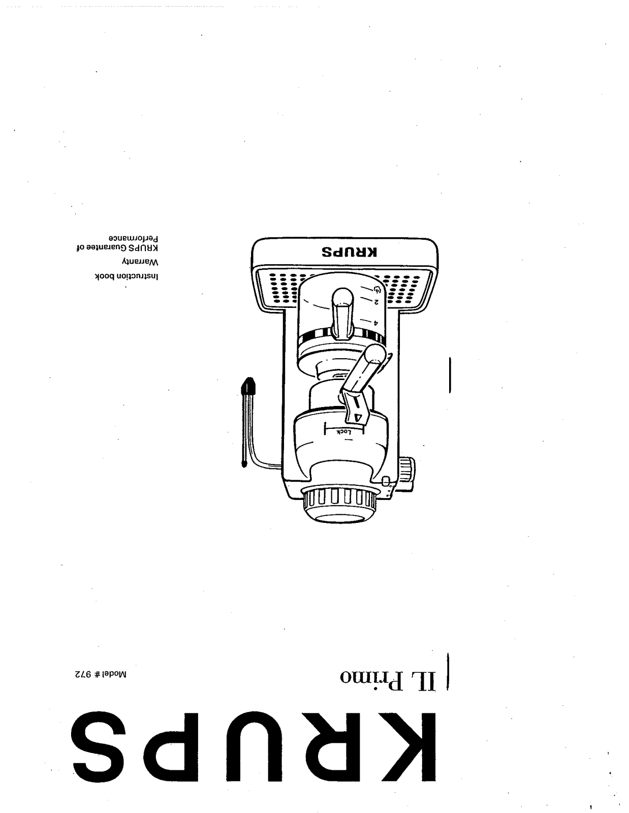 Krups 972, IL PRIMO User Manual