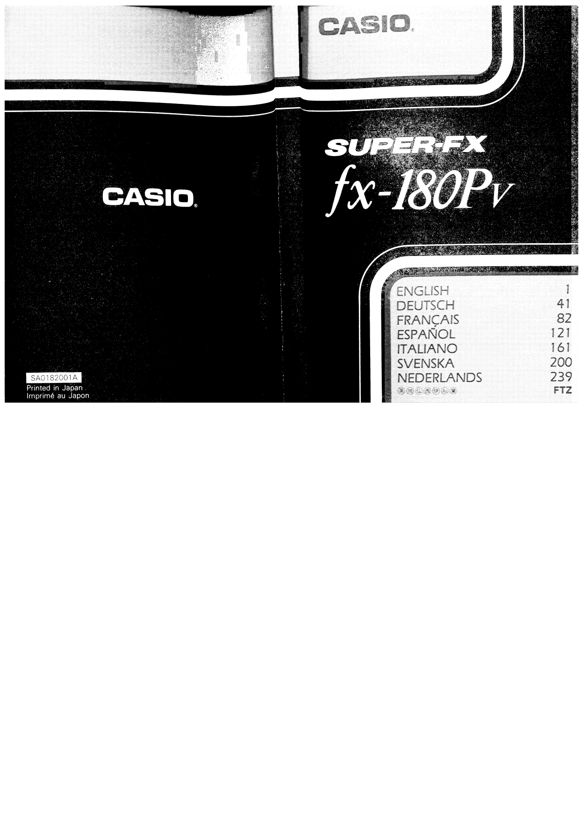 CASIO FX 180PV User Manual