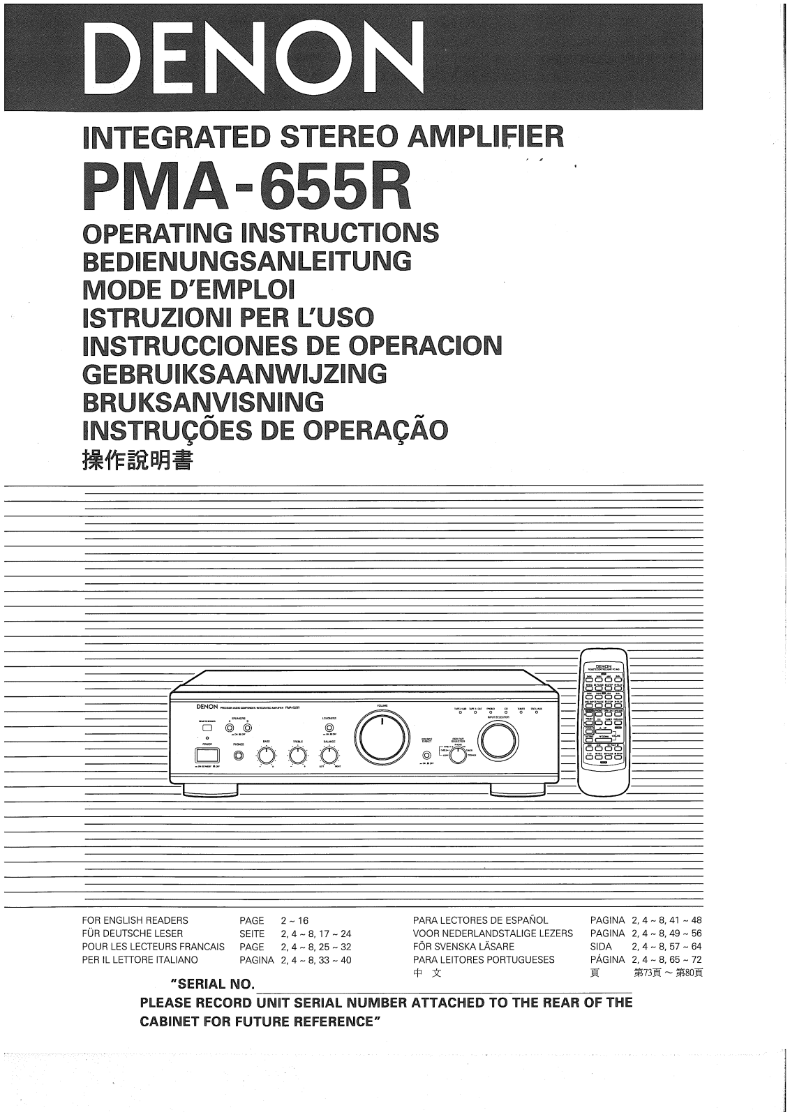 DENON PMA-655R User Manual