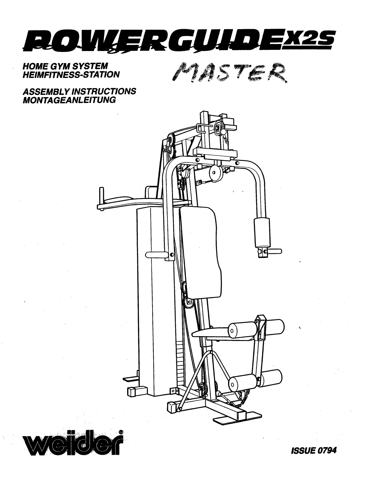 Weider X2S Owner's Manual