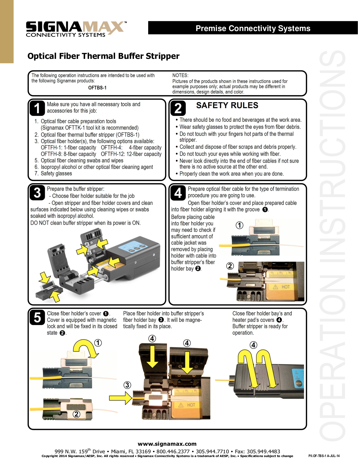 Signamax Optical Fiber Thermal Buffer Stripper User Manual - ManualMachine.com