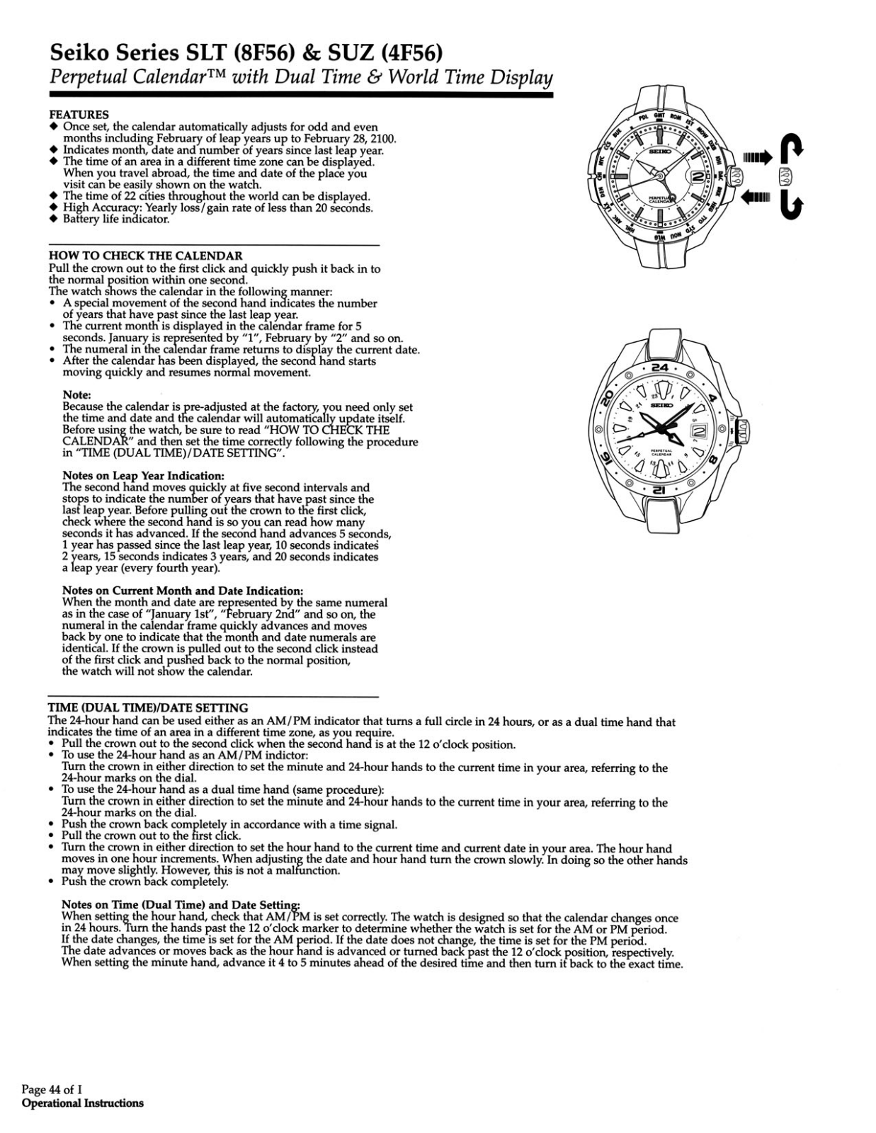 Seiko SLT SUZ User Manual