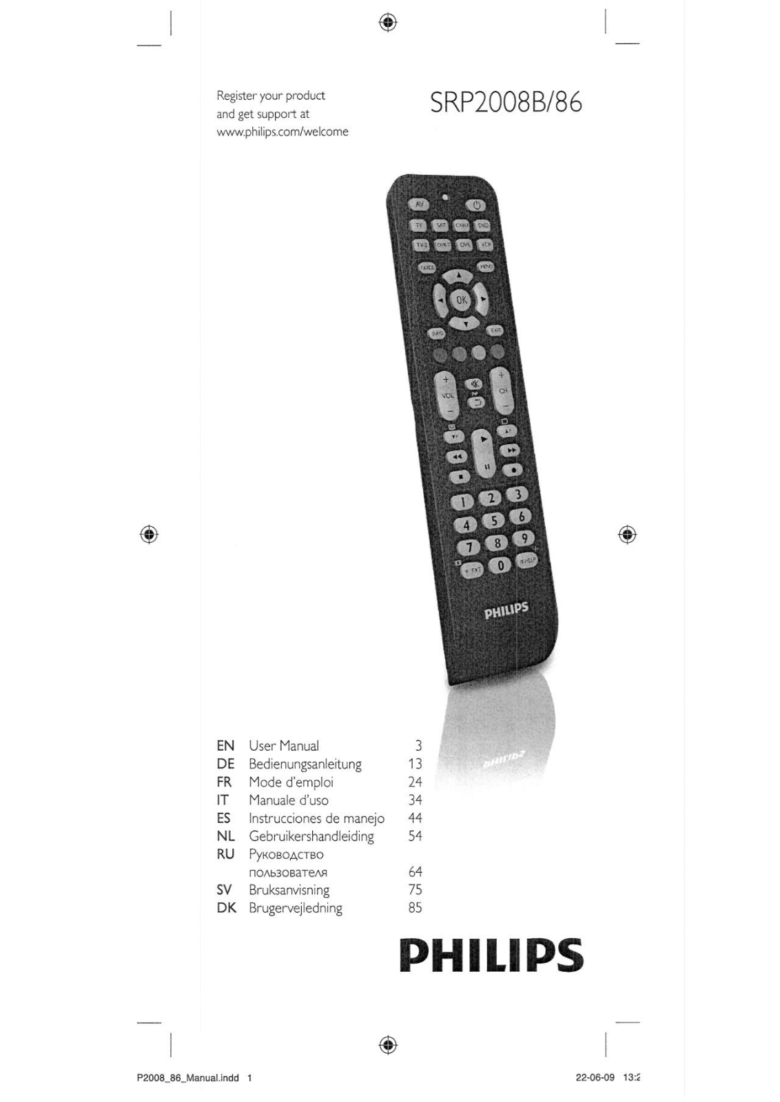 Philips SRP2008B-86 User Manual