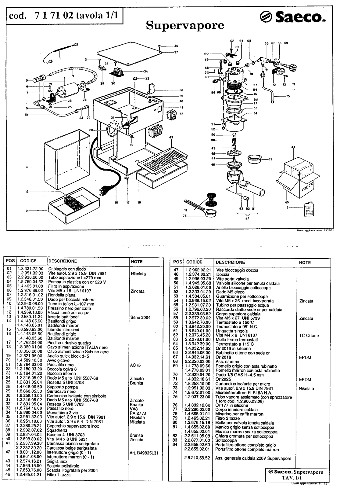 Saeco Supervapore Schematic