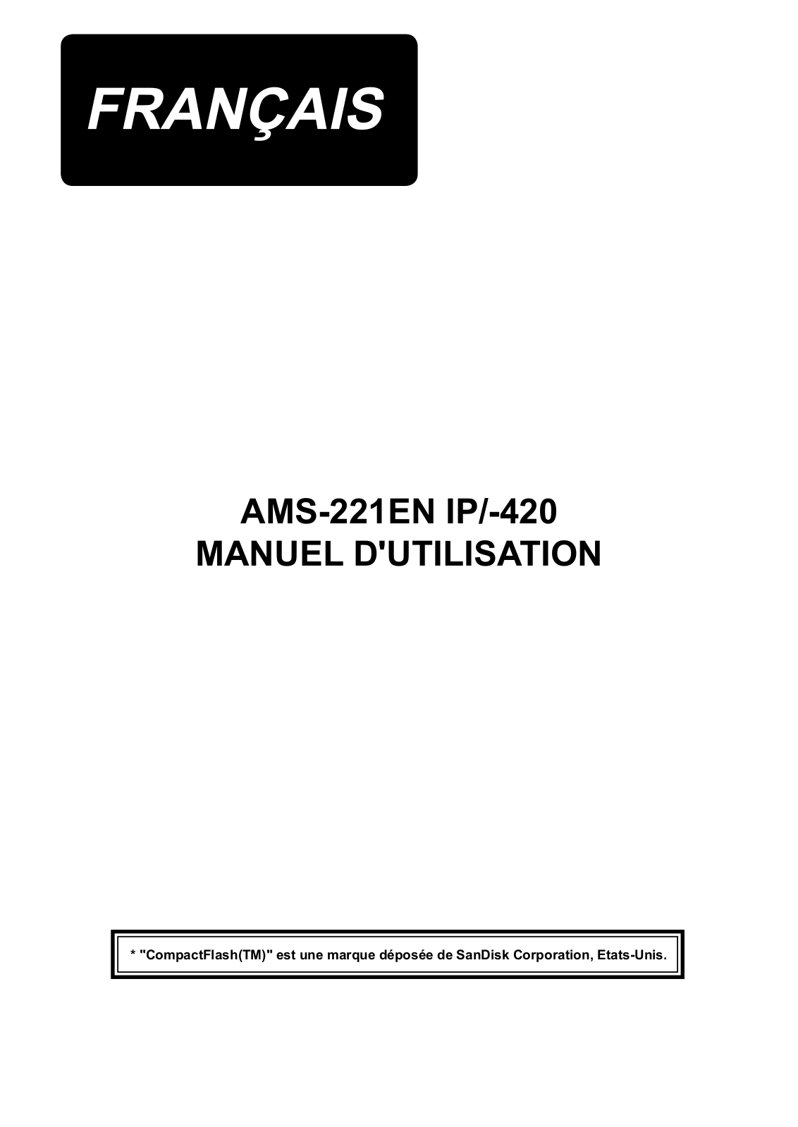 JUKI AMS-221EN/IP-420 Instruction Manual