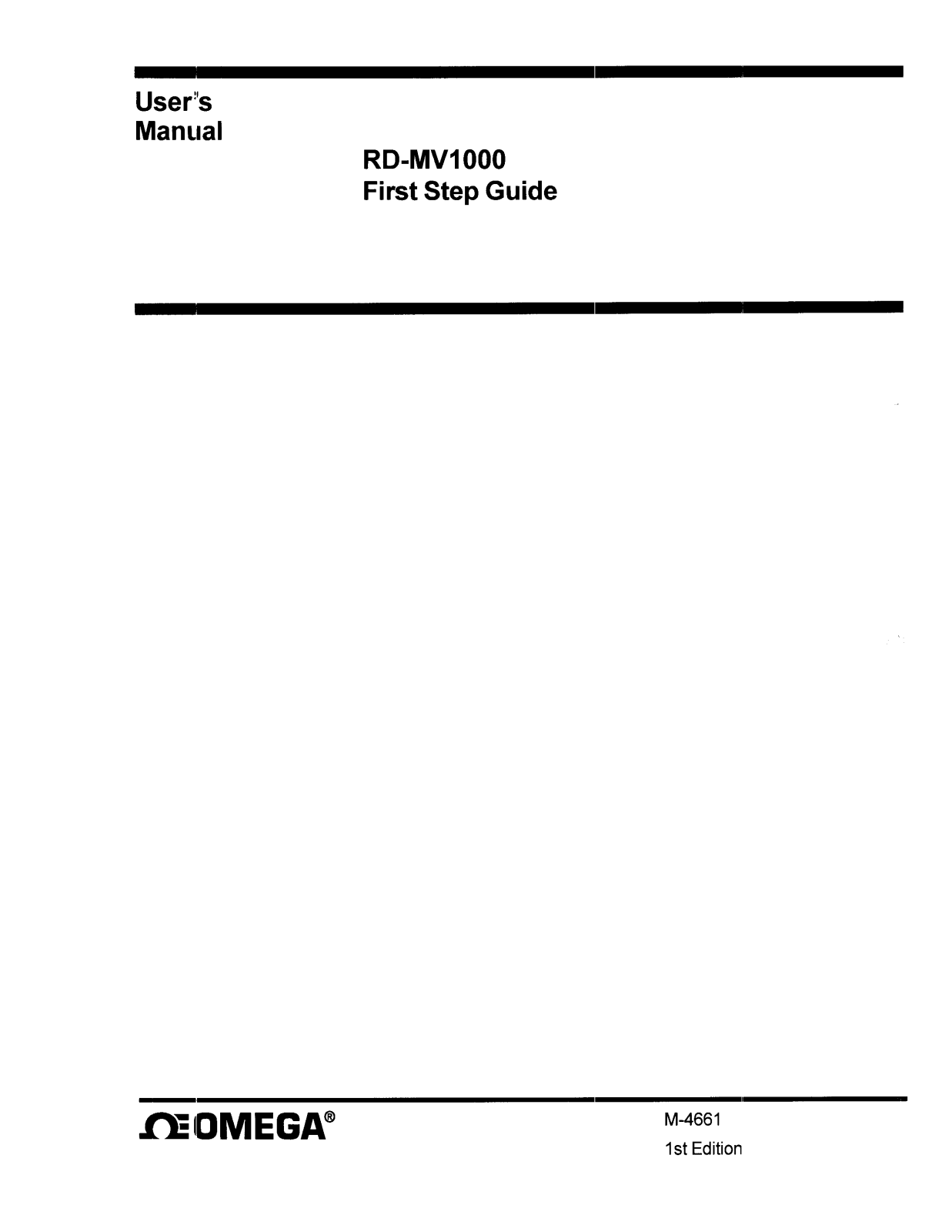 Omega RD-MV1000 User guide - ManualMachine.com