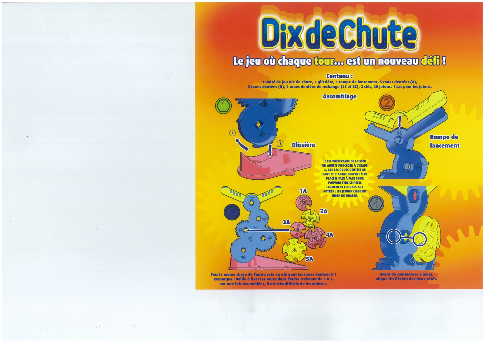 HASBRO JEU DIX DE CHUTE User Manual