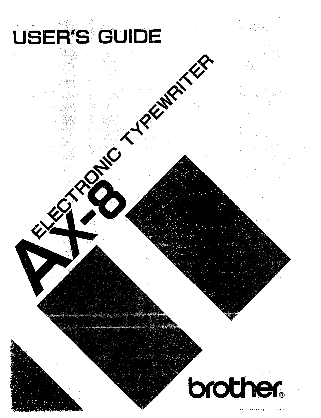 Brother AX-8 Owner's Manual