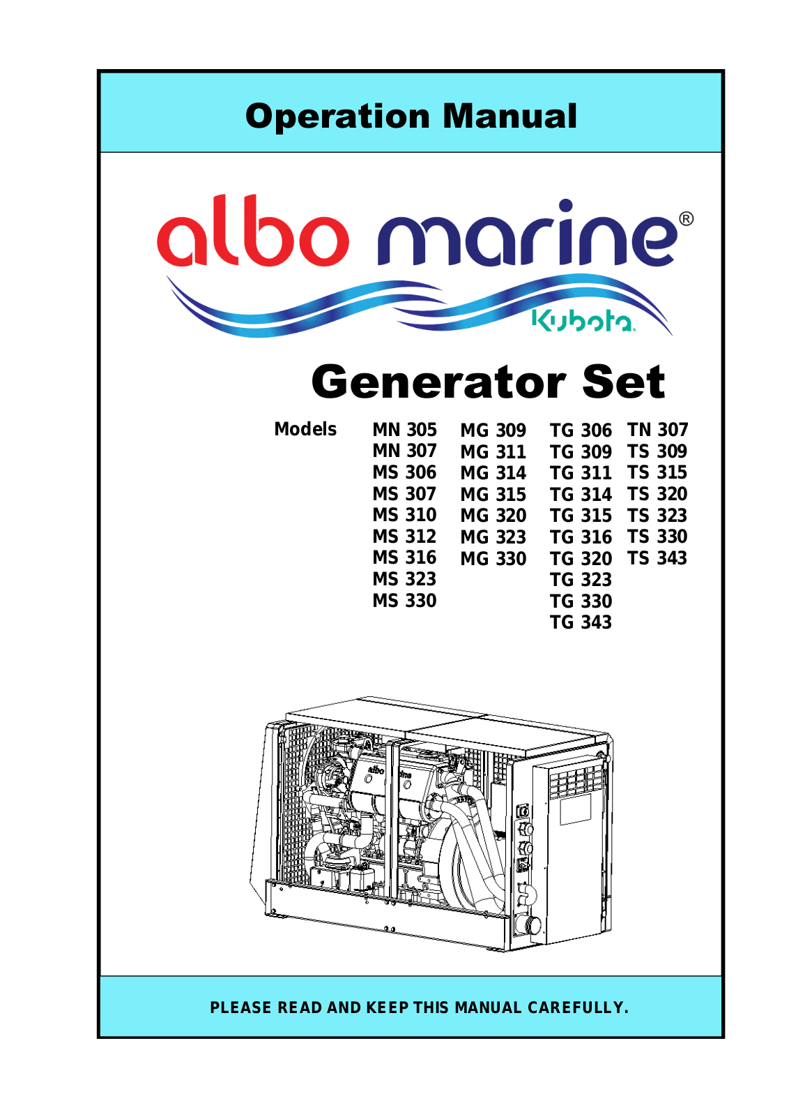 Albo marine MS 316, MS 323, MS 330, TG 306, MS 307 Operation Manual