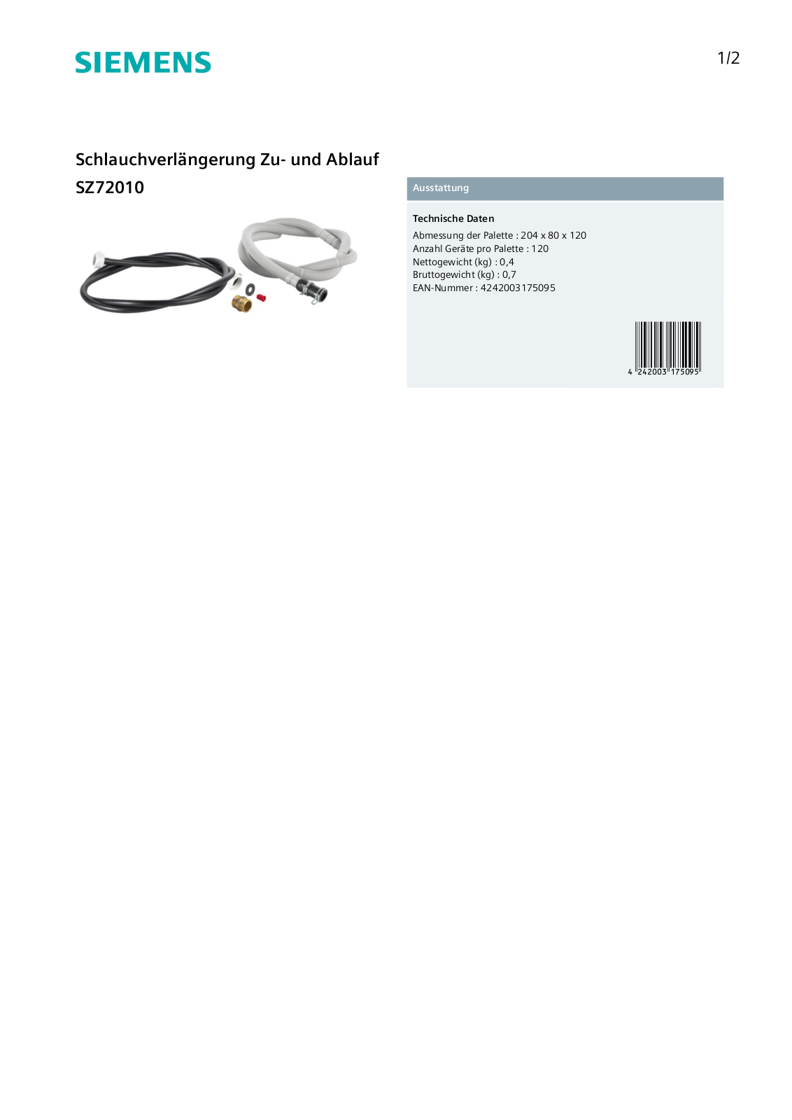 Siemens SZ72010 User Manual