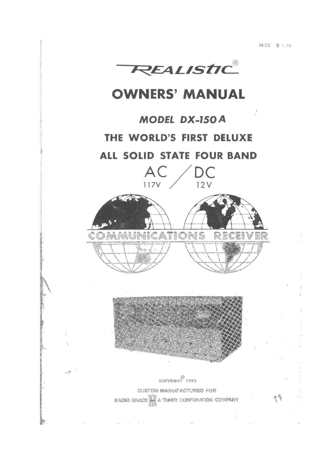 Realistic   RadioShack DX-150A Owners Manual