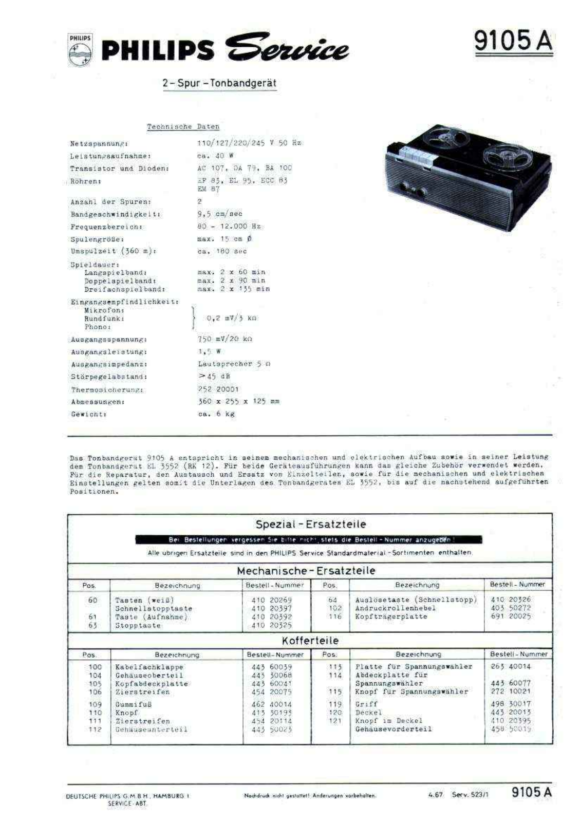 Philips N-9105-A Service Manual