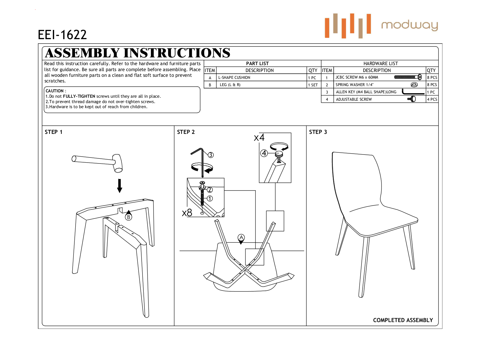 Modway FOW2604 Installation & Assembly - ManualMachine.com