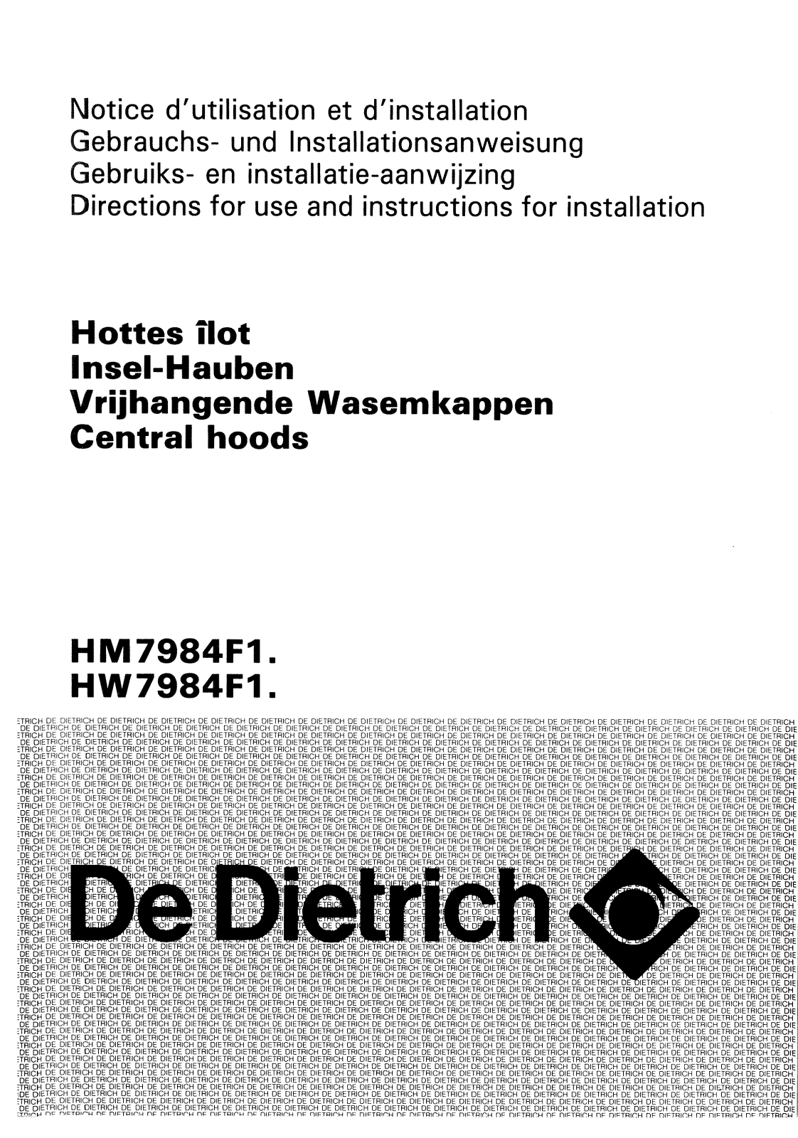 De dietrich HW7984F1, HM7984F1 User Manual