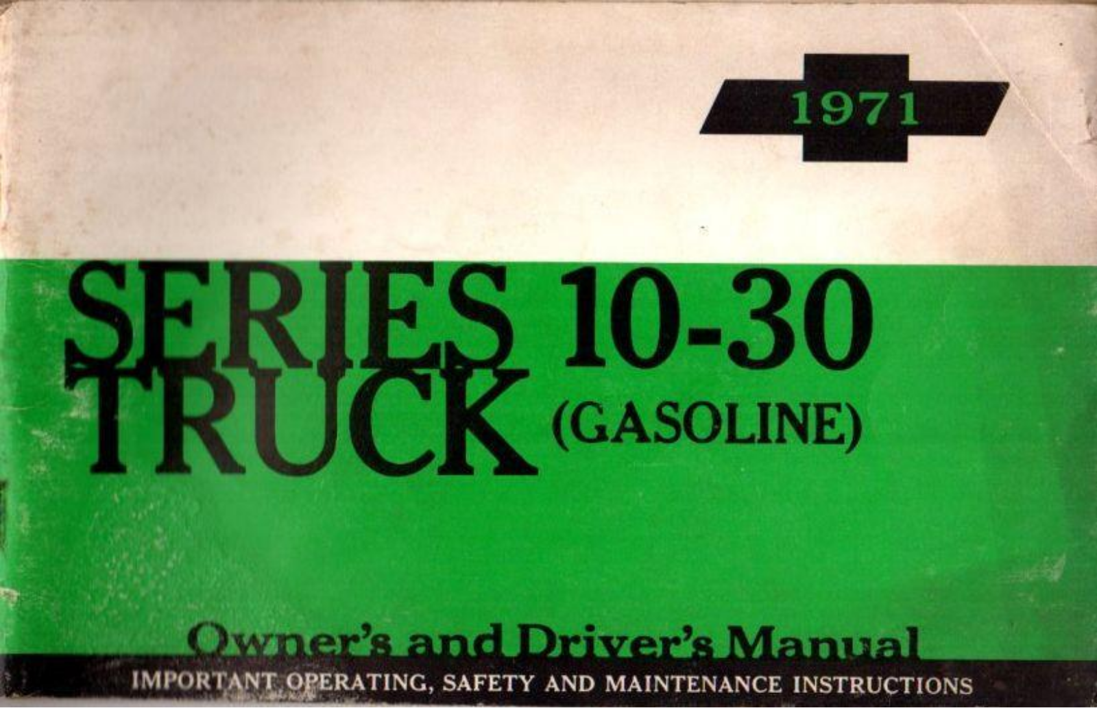 Chevrolet Truck 1971 Operating Instructions