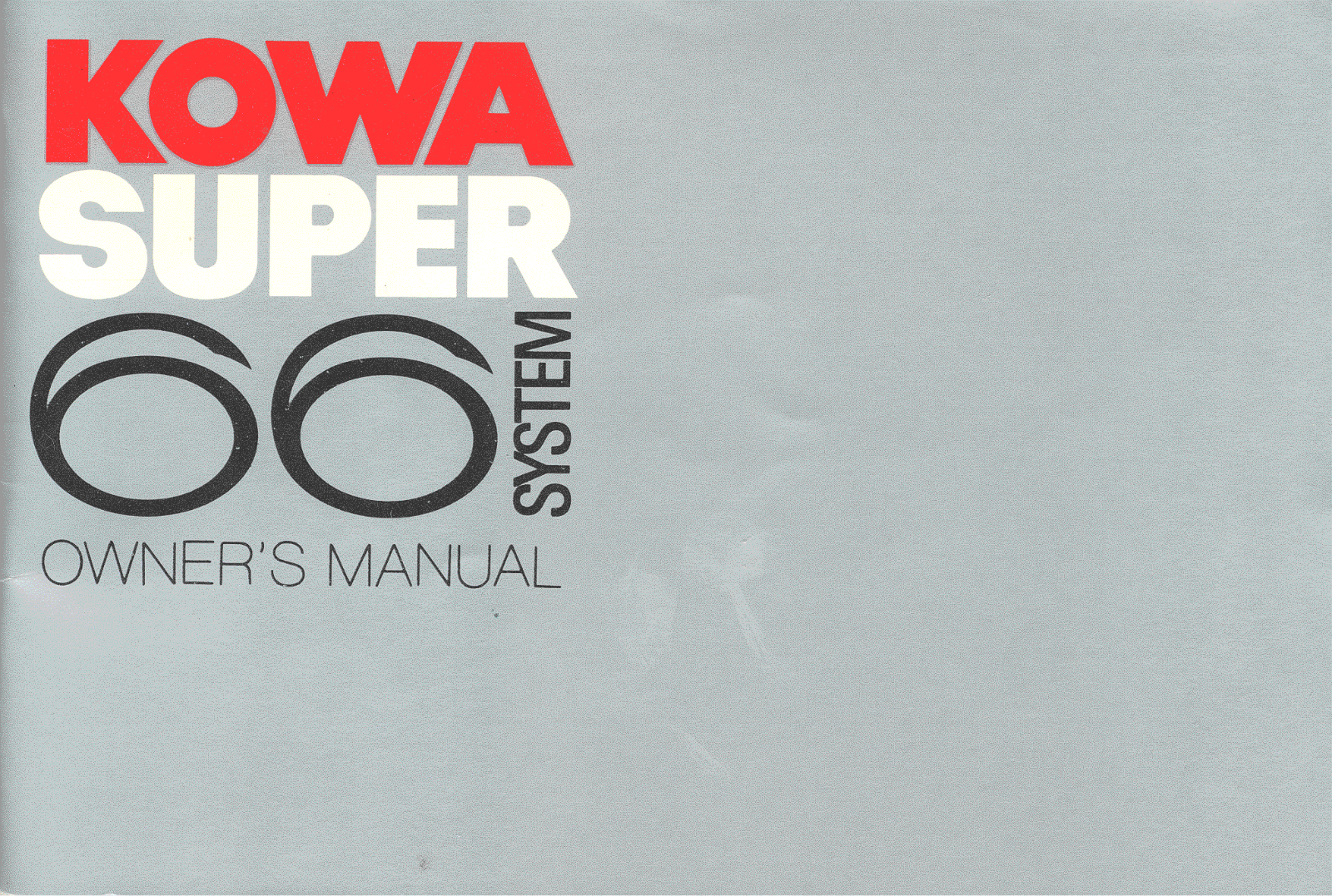 Kowa Super 66 Owner's Manual