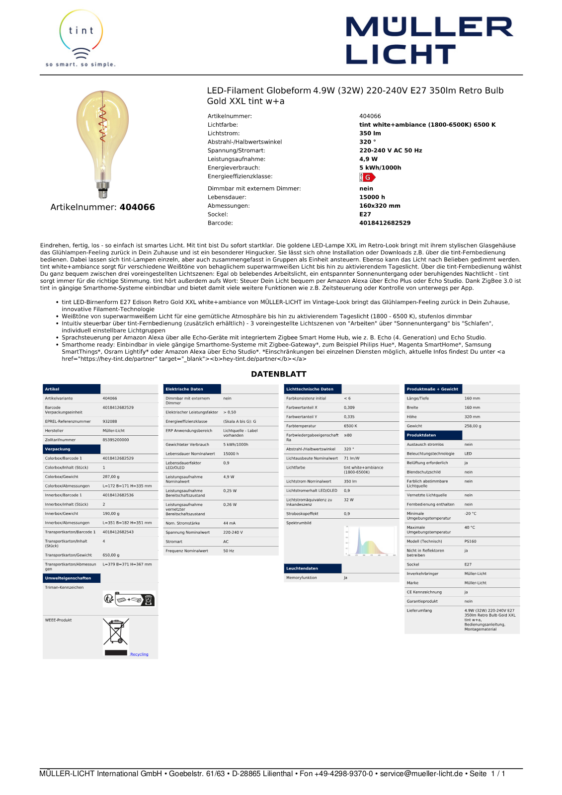 TINT MLI 404066 Datasheet - ManualMachine.com