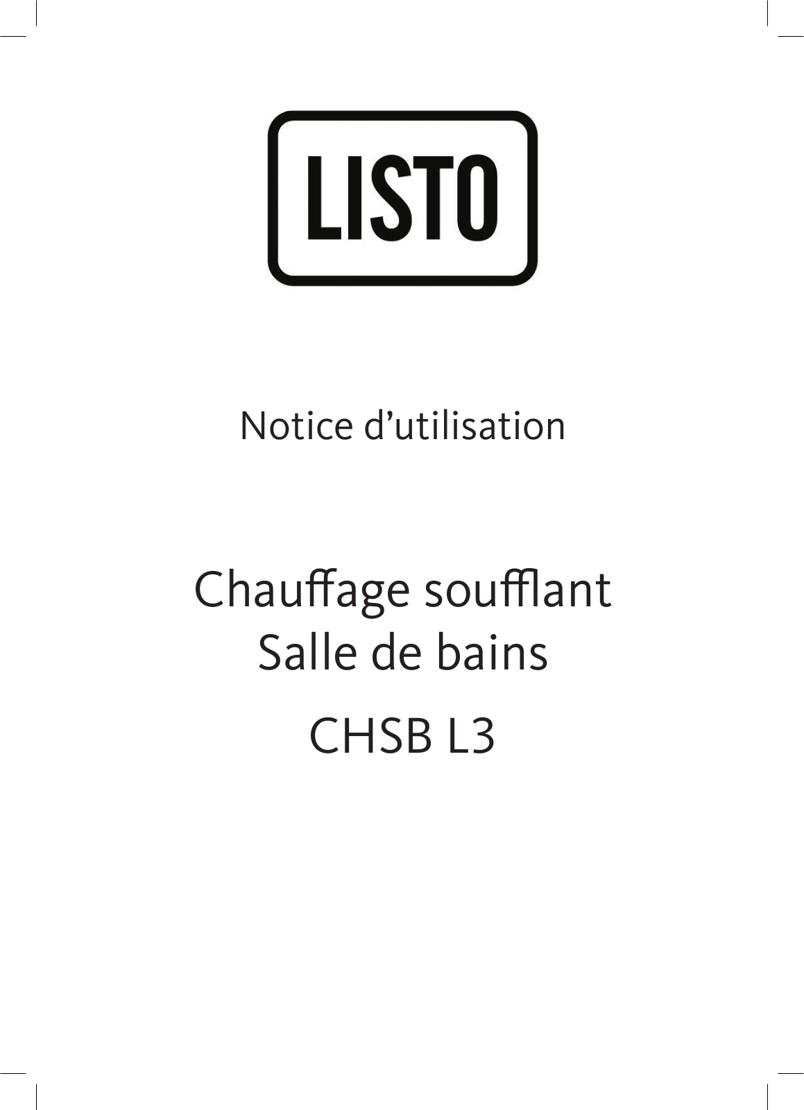 Listo CHSB L3 User Manual