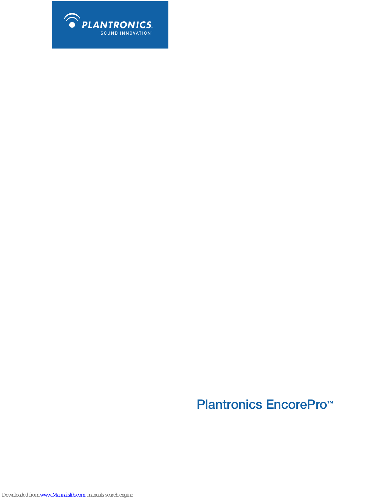 Plantronics EncorePro 79534-01, EncorePro, HW291N, HW301N Quick Manual