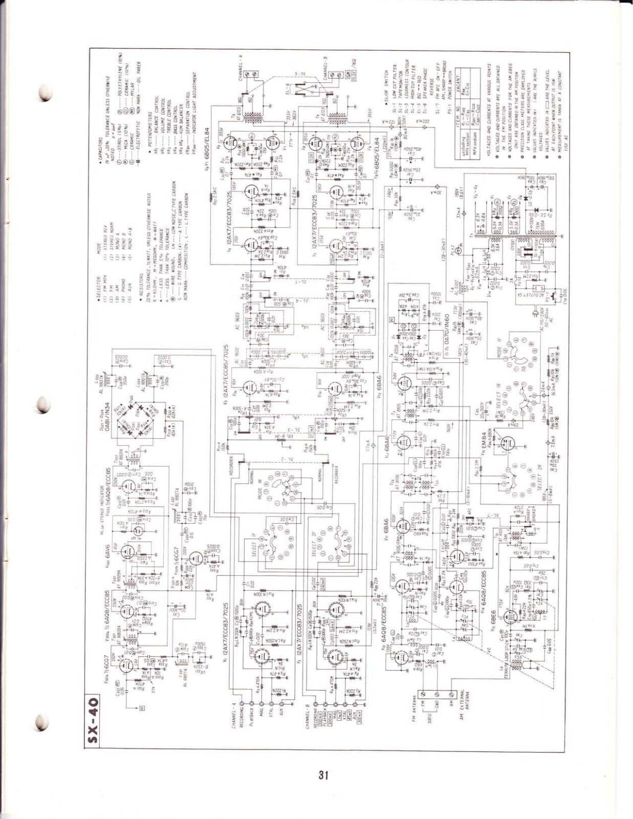 Pioneer SX-40 Schematic