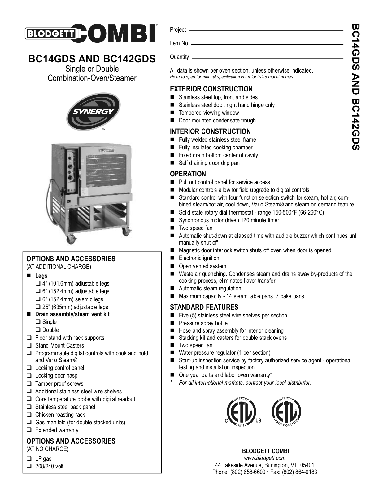 Combi BC14GDS User Manual