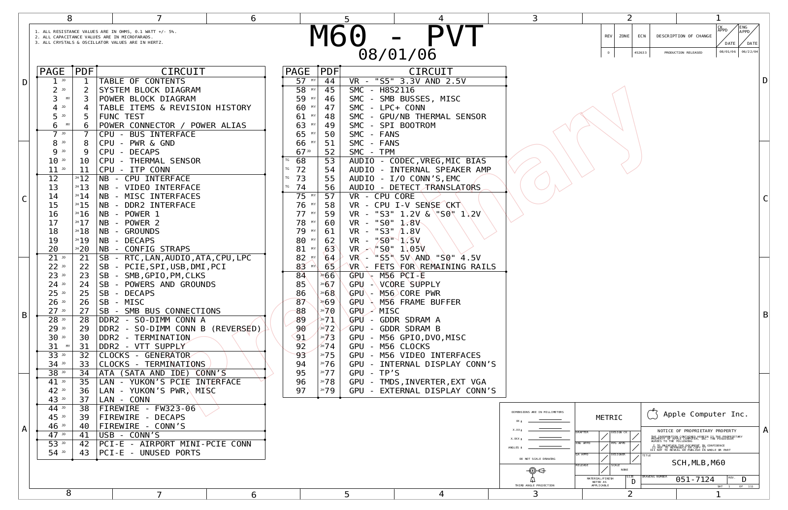 Apple M60-PVT Schematic