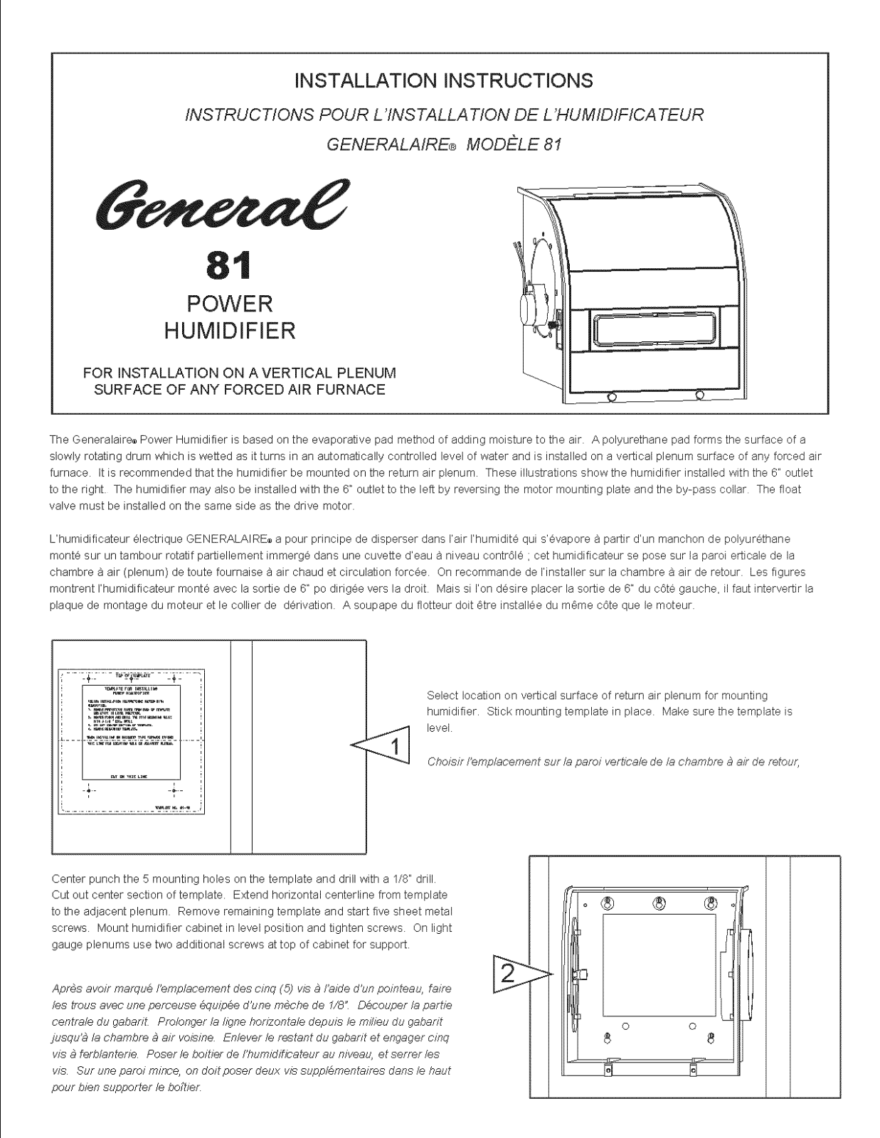 GeneralAire GENERAL 81 Installation Guide - ManualMachine.com