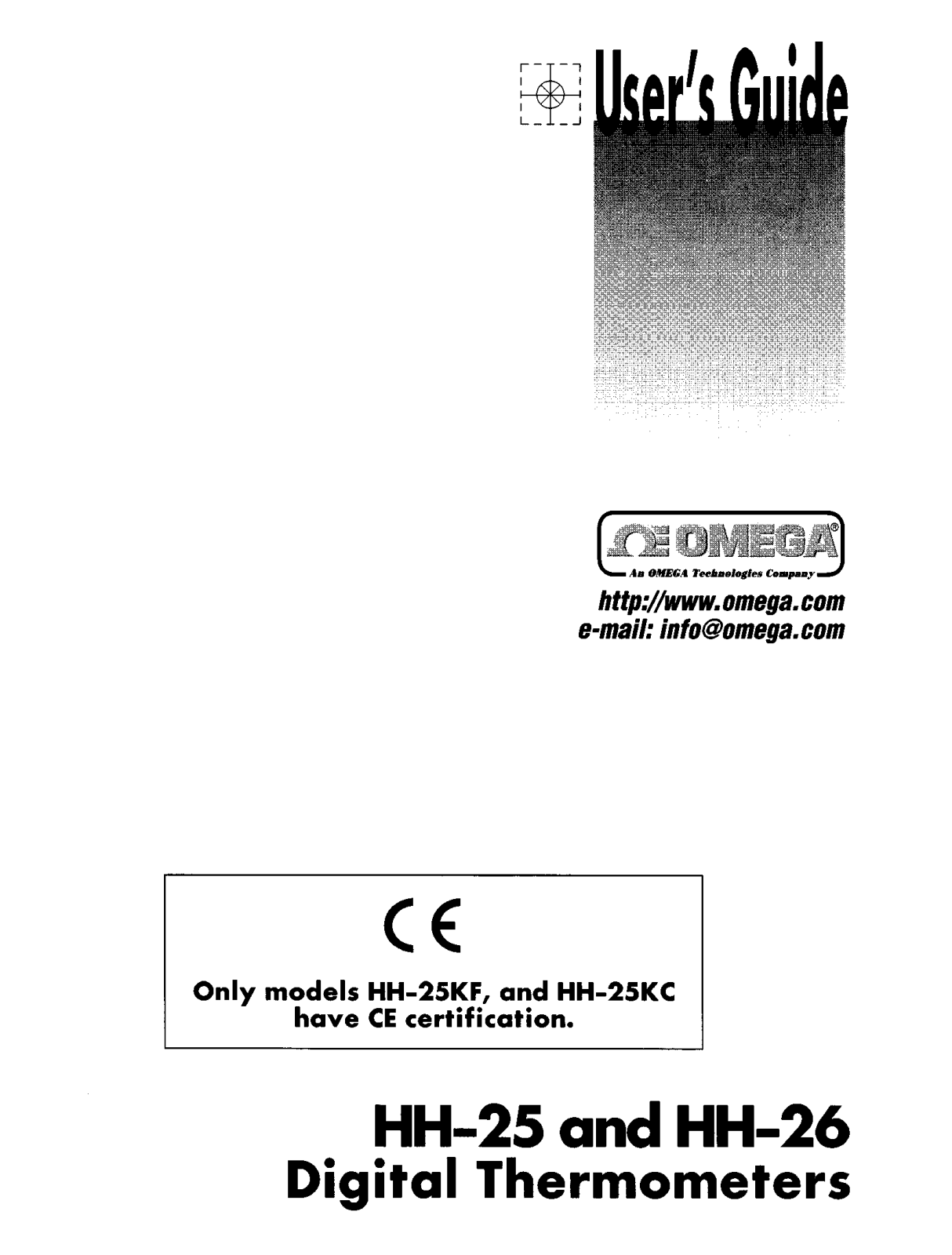 Omega Products HH-25 Installation  Manual