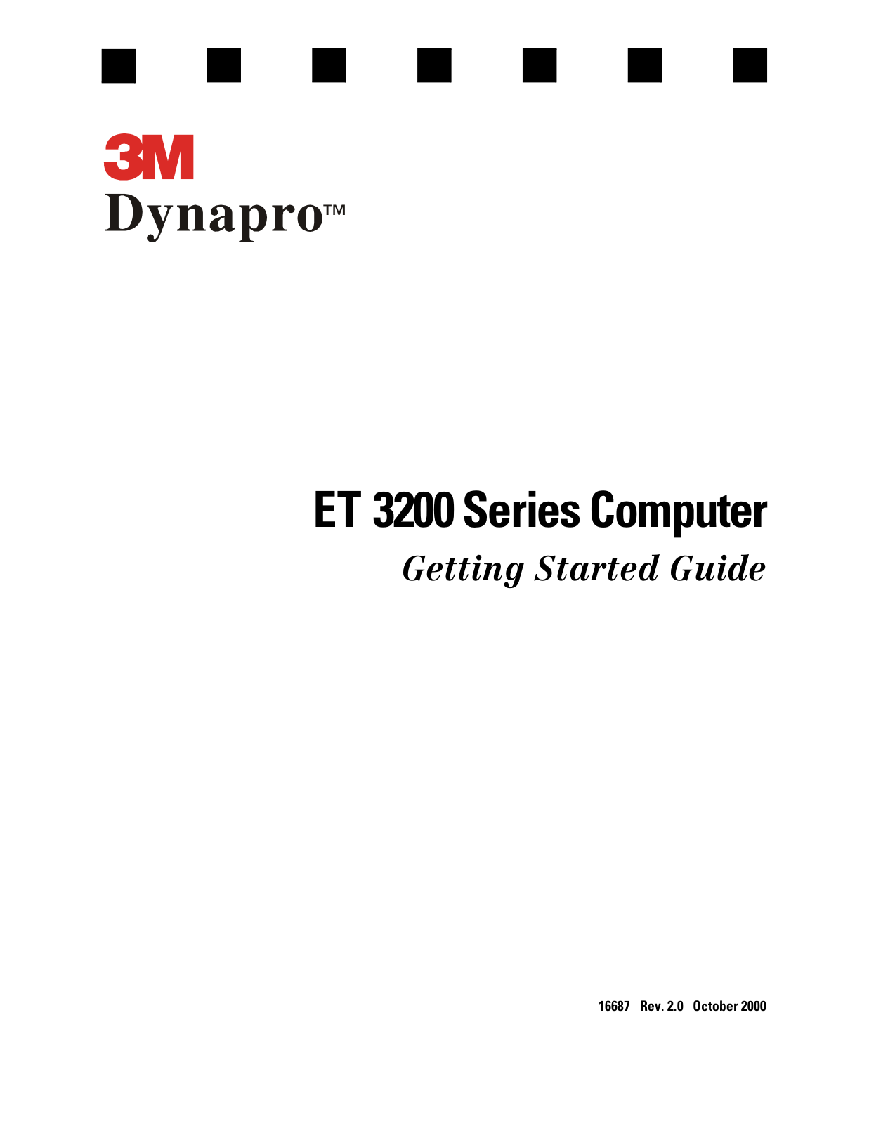 3M Dynapro ET 3200 Getting Started Guide