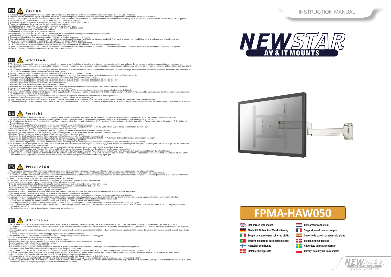 Newstar FPMA-HAW050 User Manual