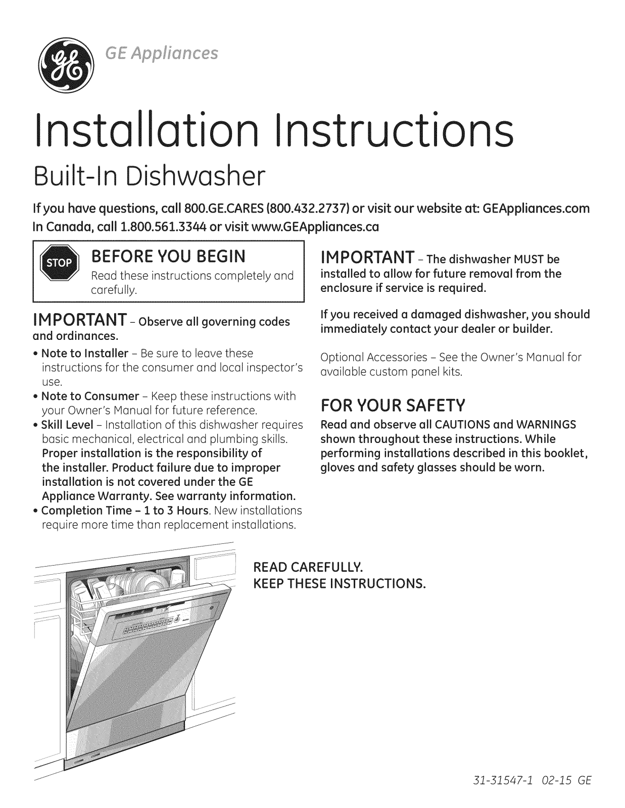 GE GSD2100V50BB, GSD2100V50CC, GSD2100V50WW, GSD2101V50BB, GSD2101V50WW Installation Guide