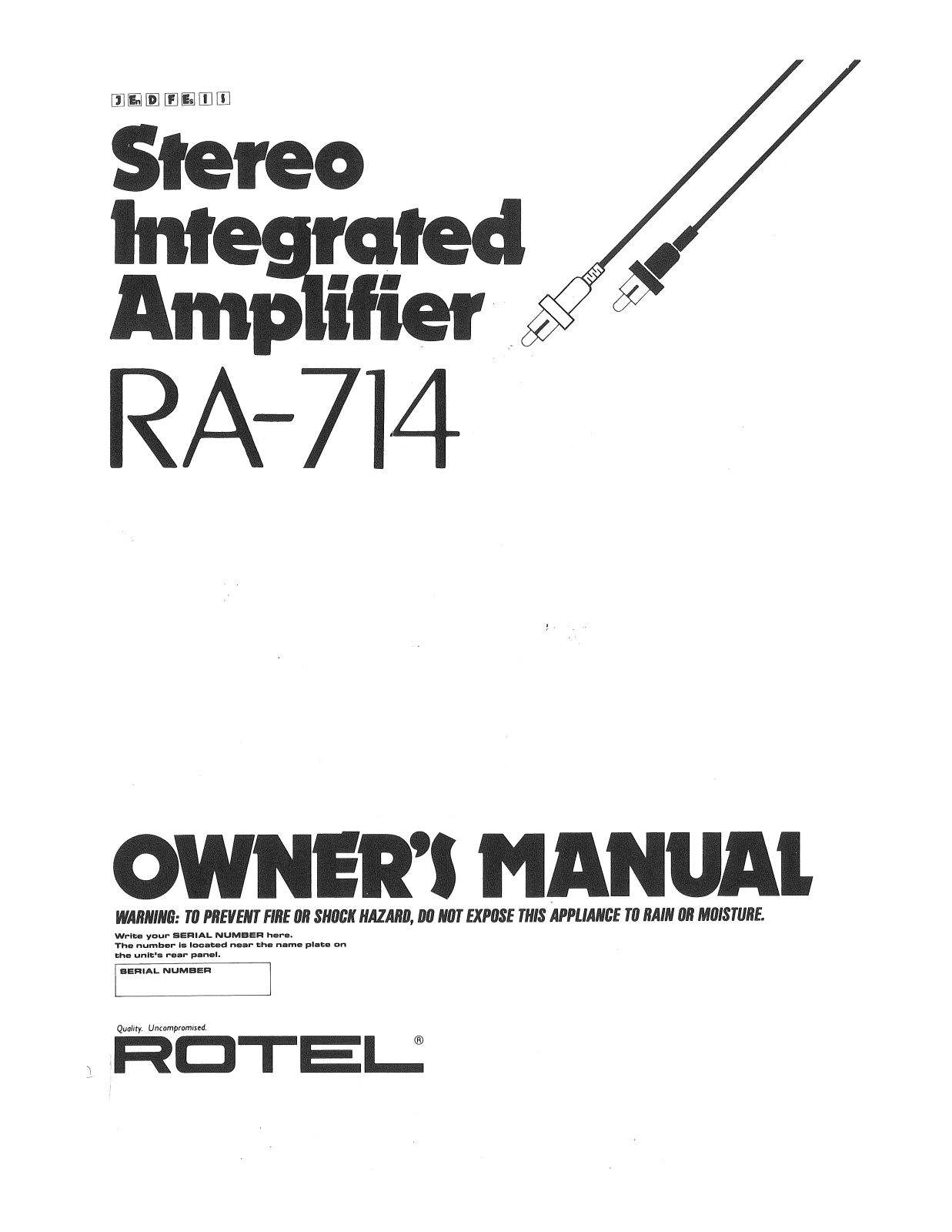 Rotel RA-714 Owners manual