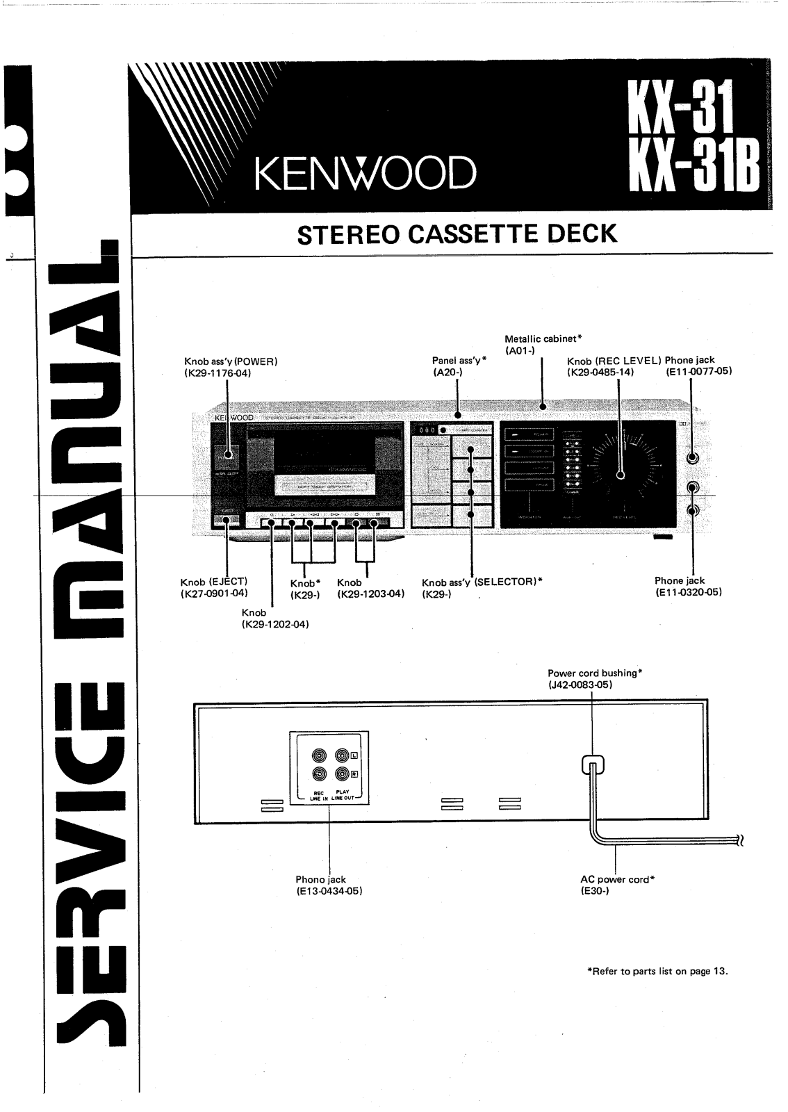 Kenwood KX-31, KX-31-B Service Manual