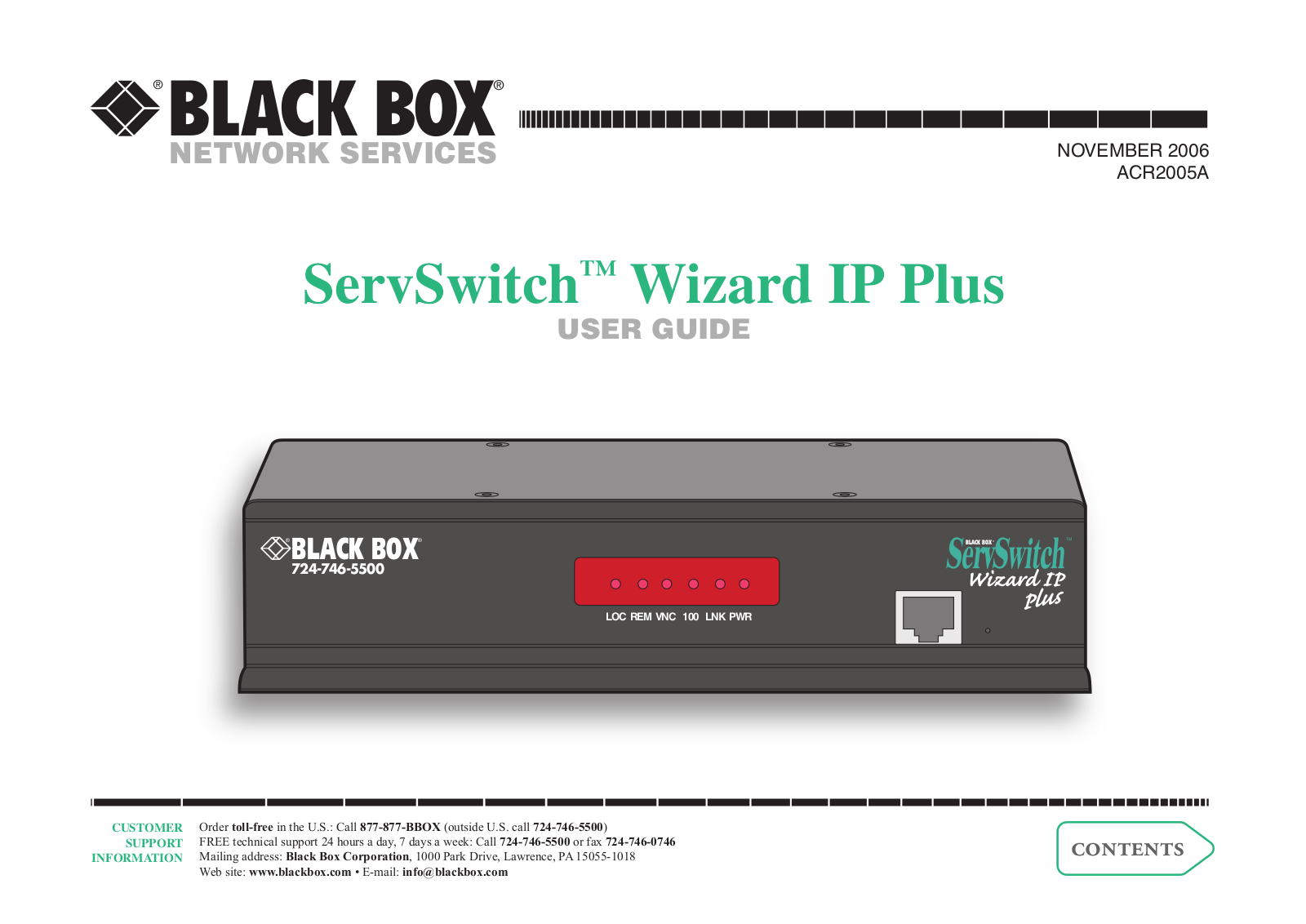 Black Box ServSwitchTM User Manual