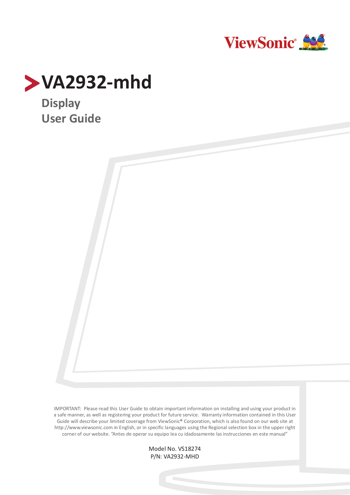 ViewSonic VA2932-mhd, VS18274 User Manual