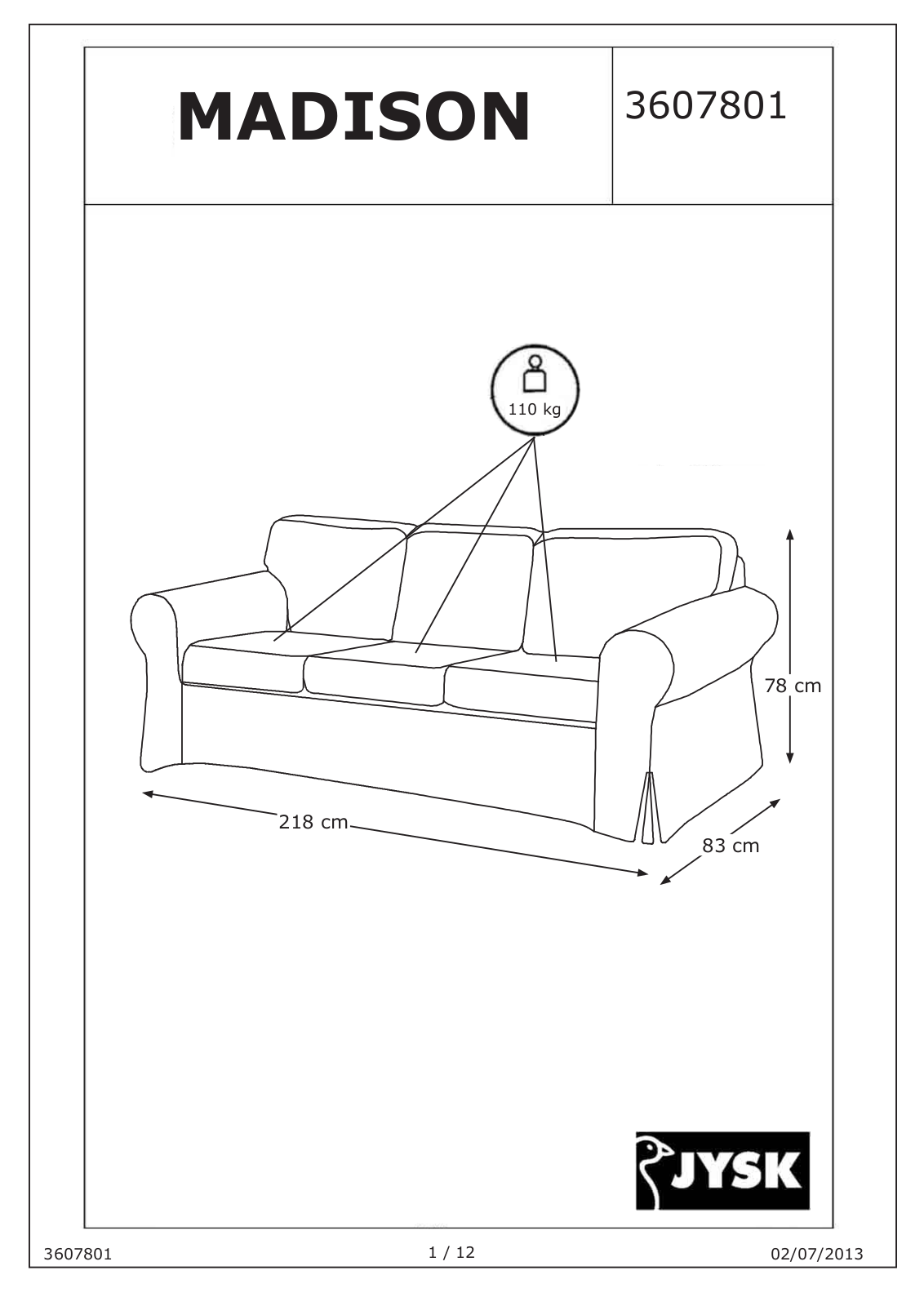 JYSK Madison User Manual