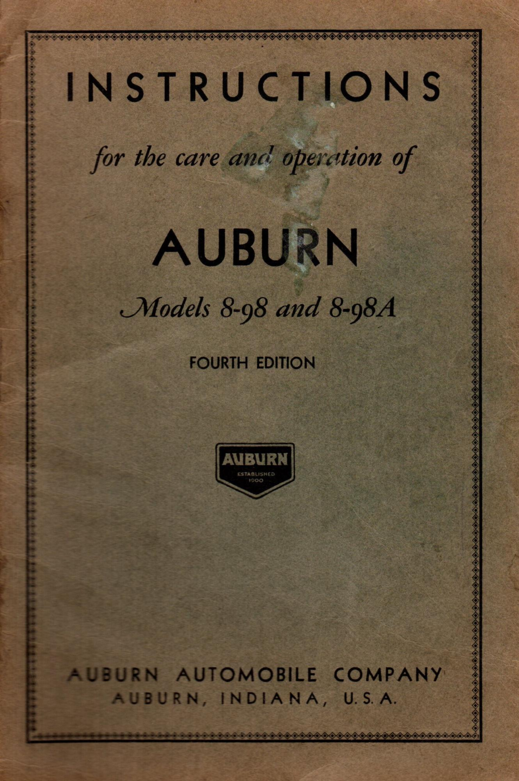 Auburn 1931 Operating Instructions - ManualMachine.com