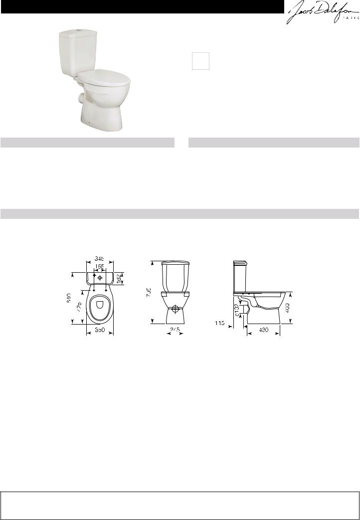 Jacob Delafon JULY E24541RU-0 Datasheet