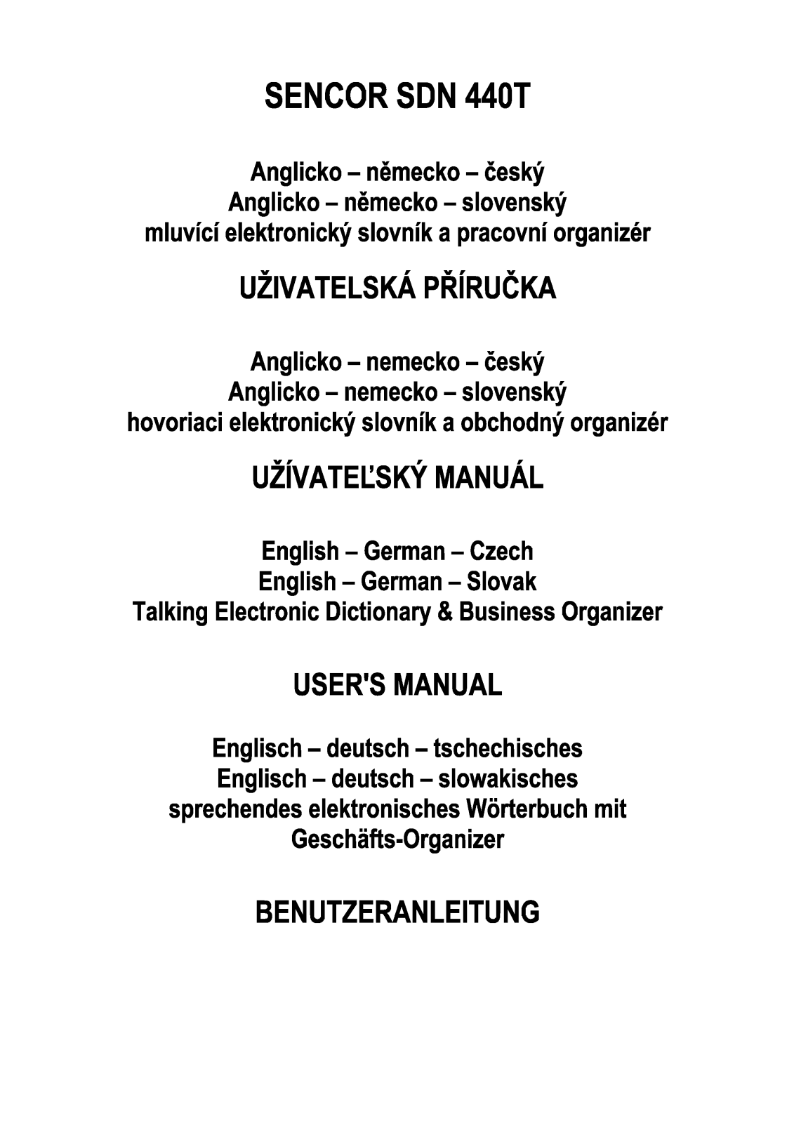 Sencor SDN 440T User Manual