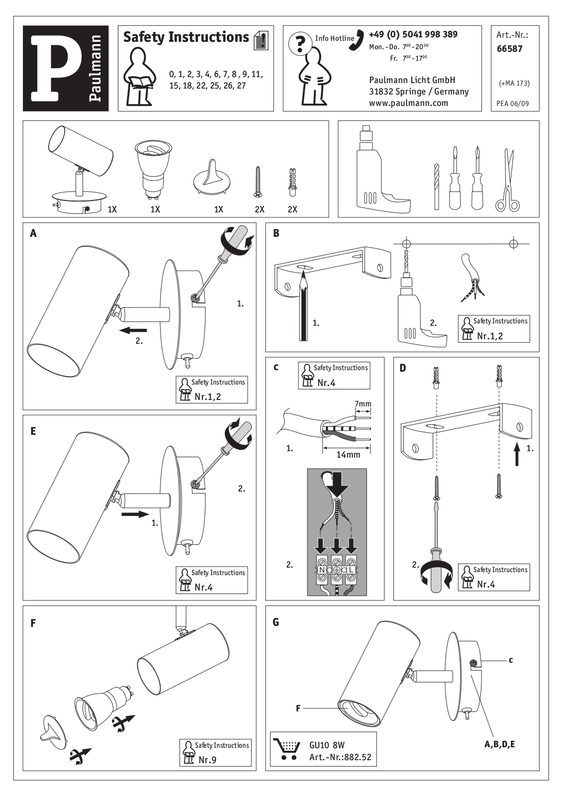 Paulmann 66587 Safety instructions