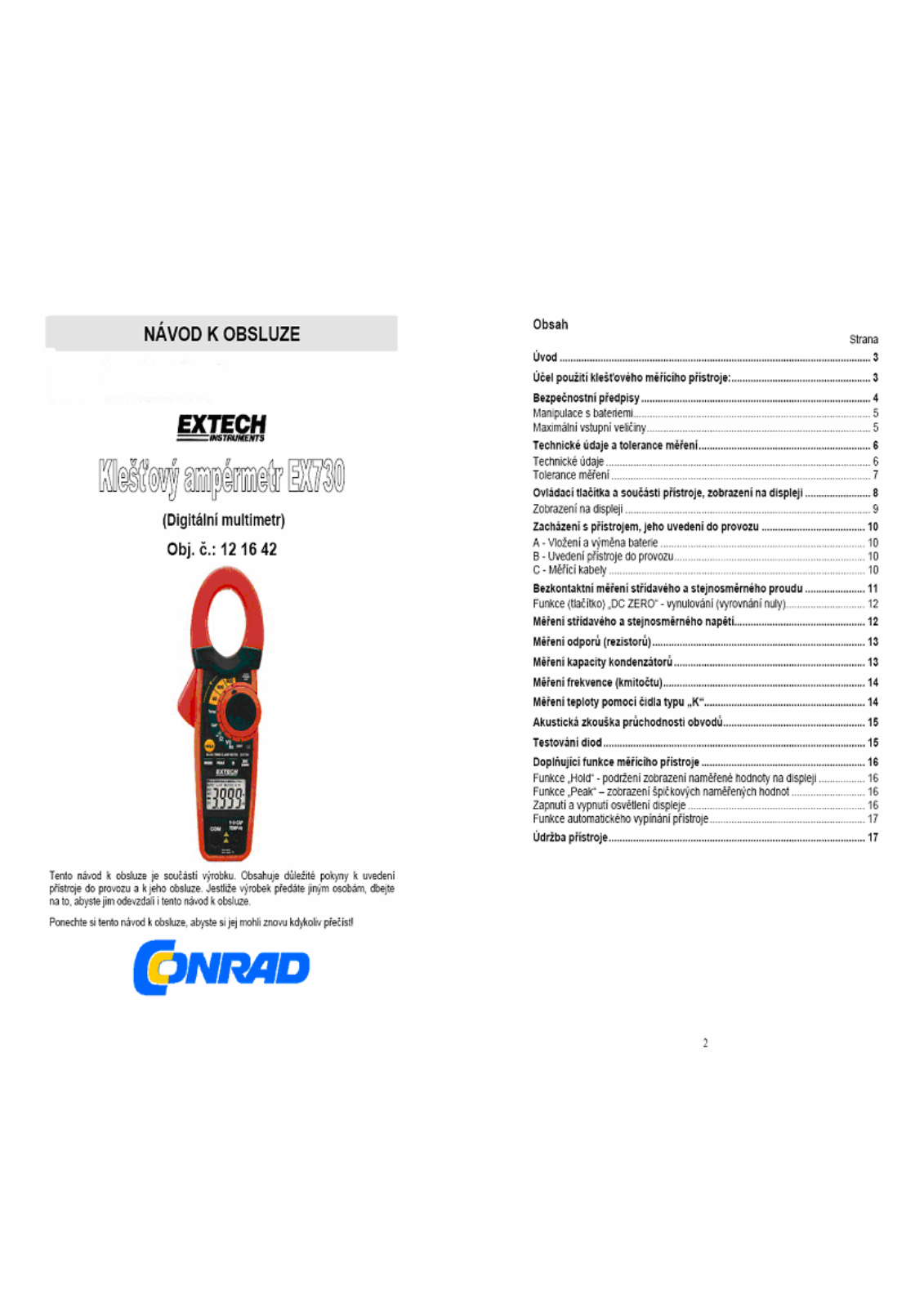 Extech EX730 User guide