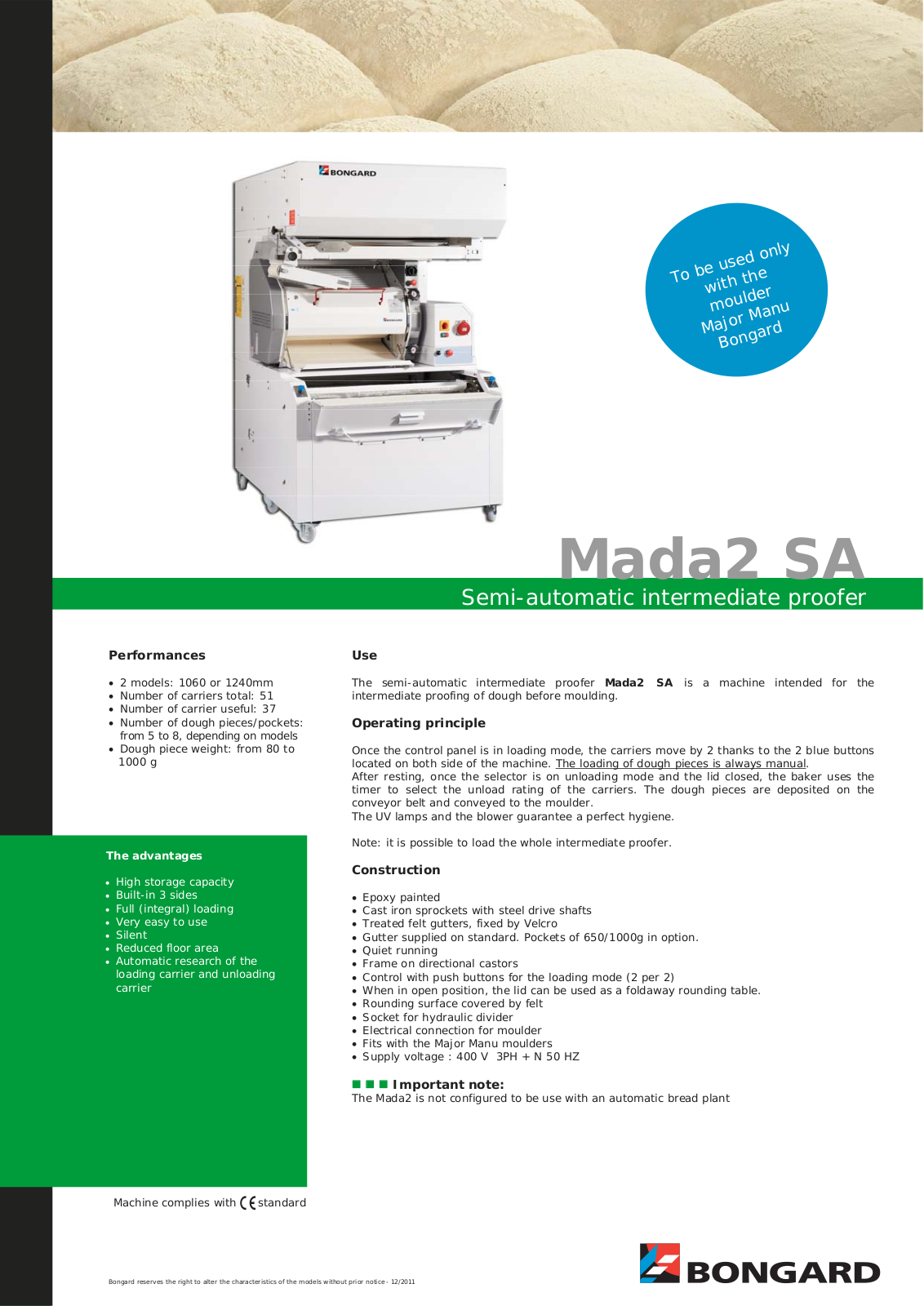 Bongard Mada2 SA User Manual