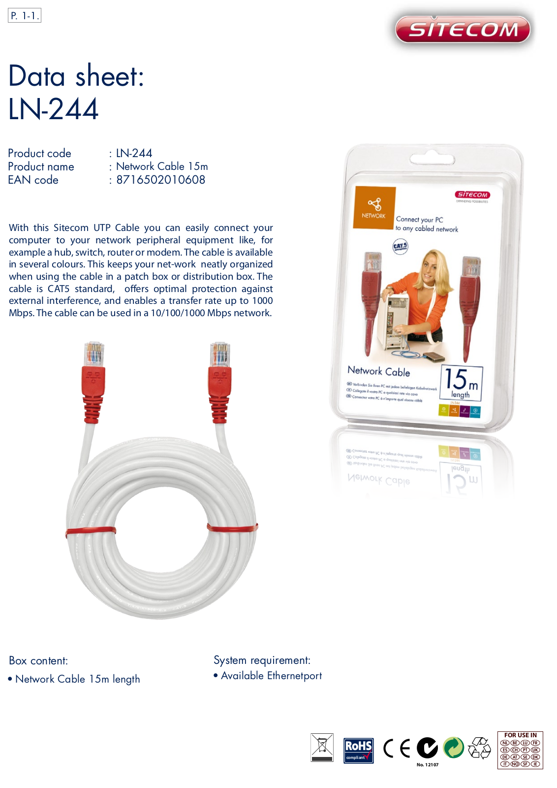 Sitecom LN-244 DATASHEET