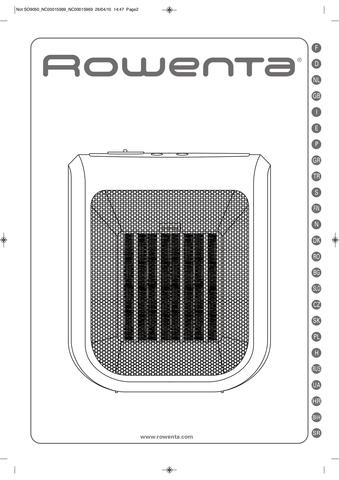 Rowenta SO9050 User manual