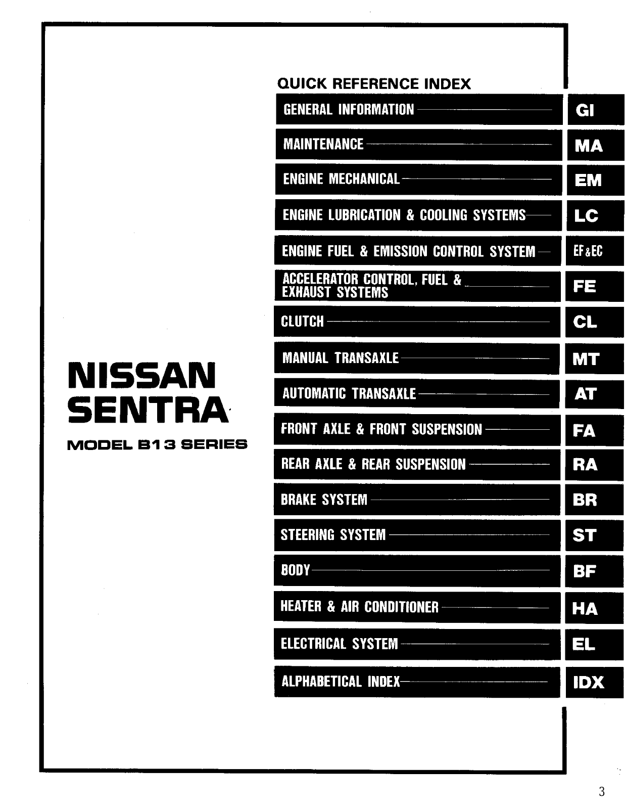 Nissan Sentra 1994 User Manual