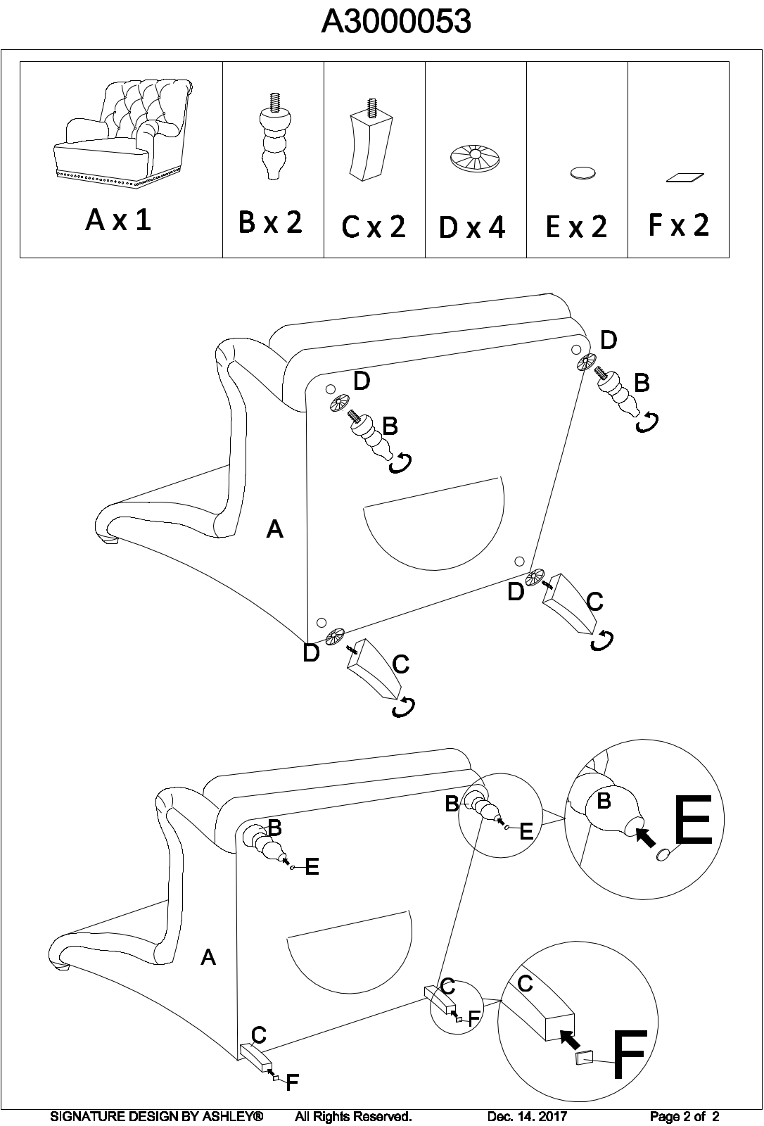 Ashley A3000053 Assembly Guide